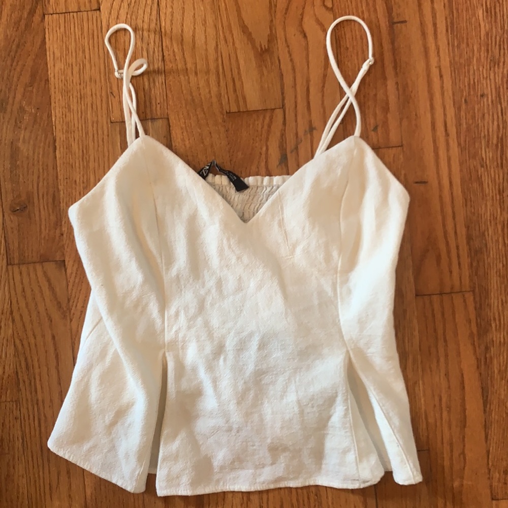 Zara peplum sweetheart bodice strappy corset tank
